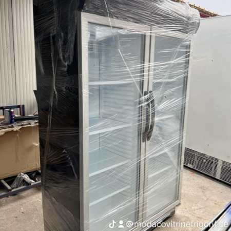 Vitrină frigorifică verticală dublă, 200cm înălțime, 120cm lungime, 55cm adâncime