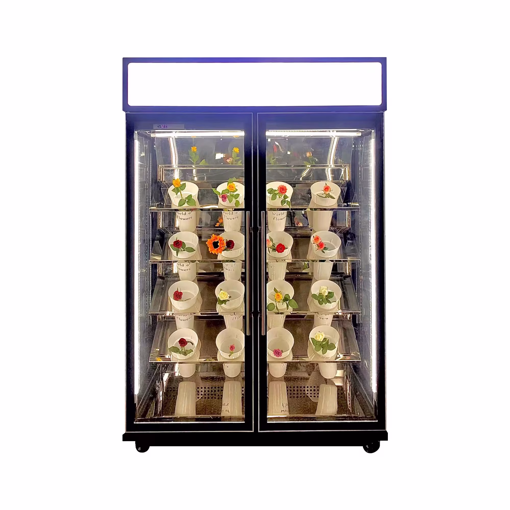 Vitrina frigorifica verticala 1400L, inox 304, No Frost, R290, control digital, sticla cu heater